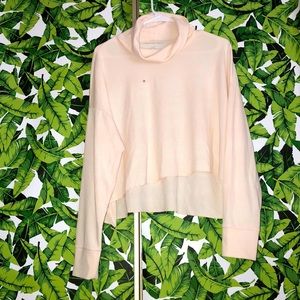 Long Sleeve crop top white shirt.